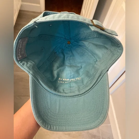 Life is Good teal blue adjustable hat 100% cotton - Picture 3 of 4